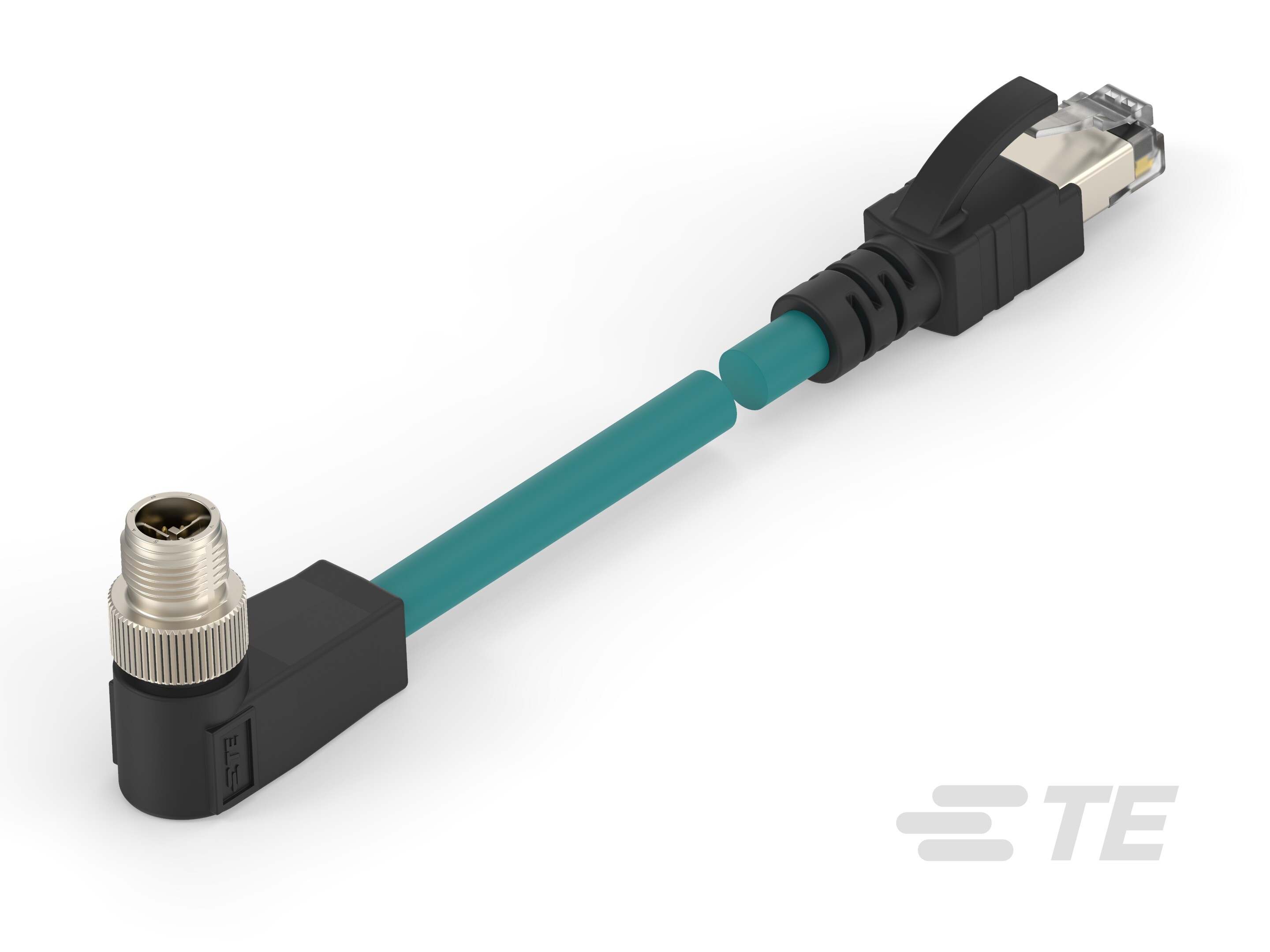 M12 X-code 8pin Male to RJ45 Cable Assembly, Cat6A TPE 26AWG Shielded-CAT-SI113-M1V