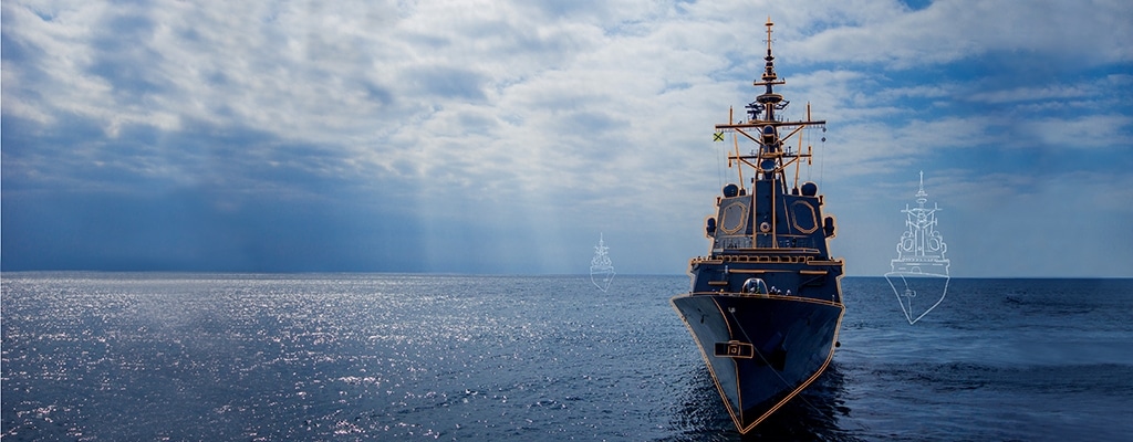 Navy Ship in Sea