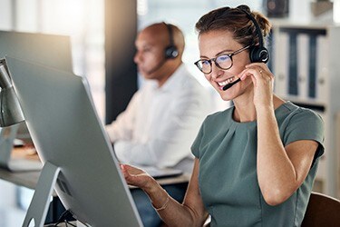 Customer support agents are available to help customers.
