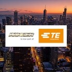Logotipo de TE Connectivity con anuncio de Harger.