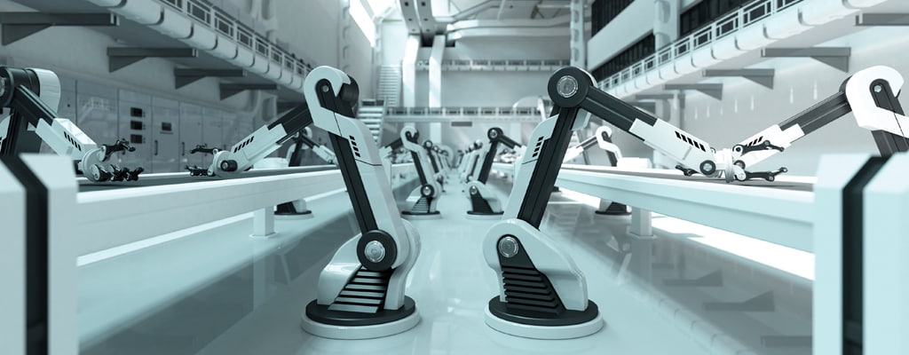 工厂机器通过连接性解决方案运行自动化流程。