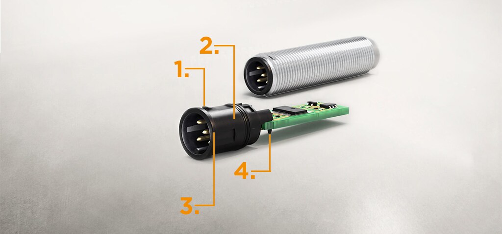 直角付き M12 センサ コネクタ